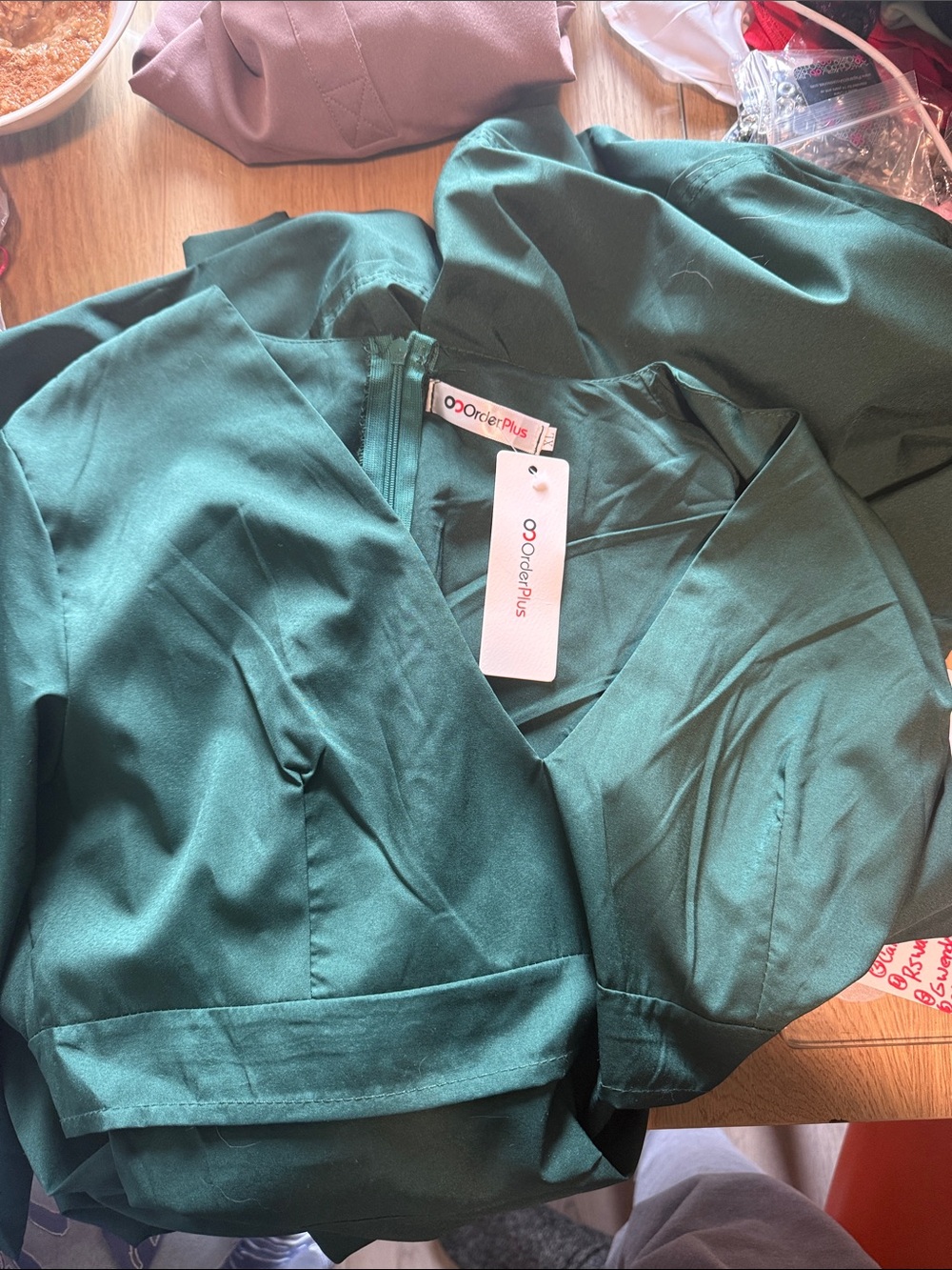 green order plus dress